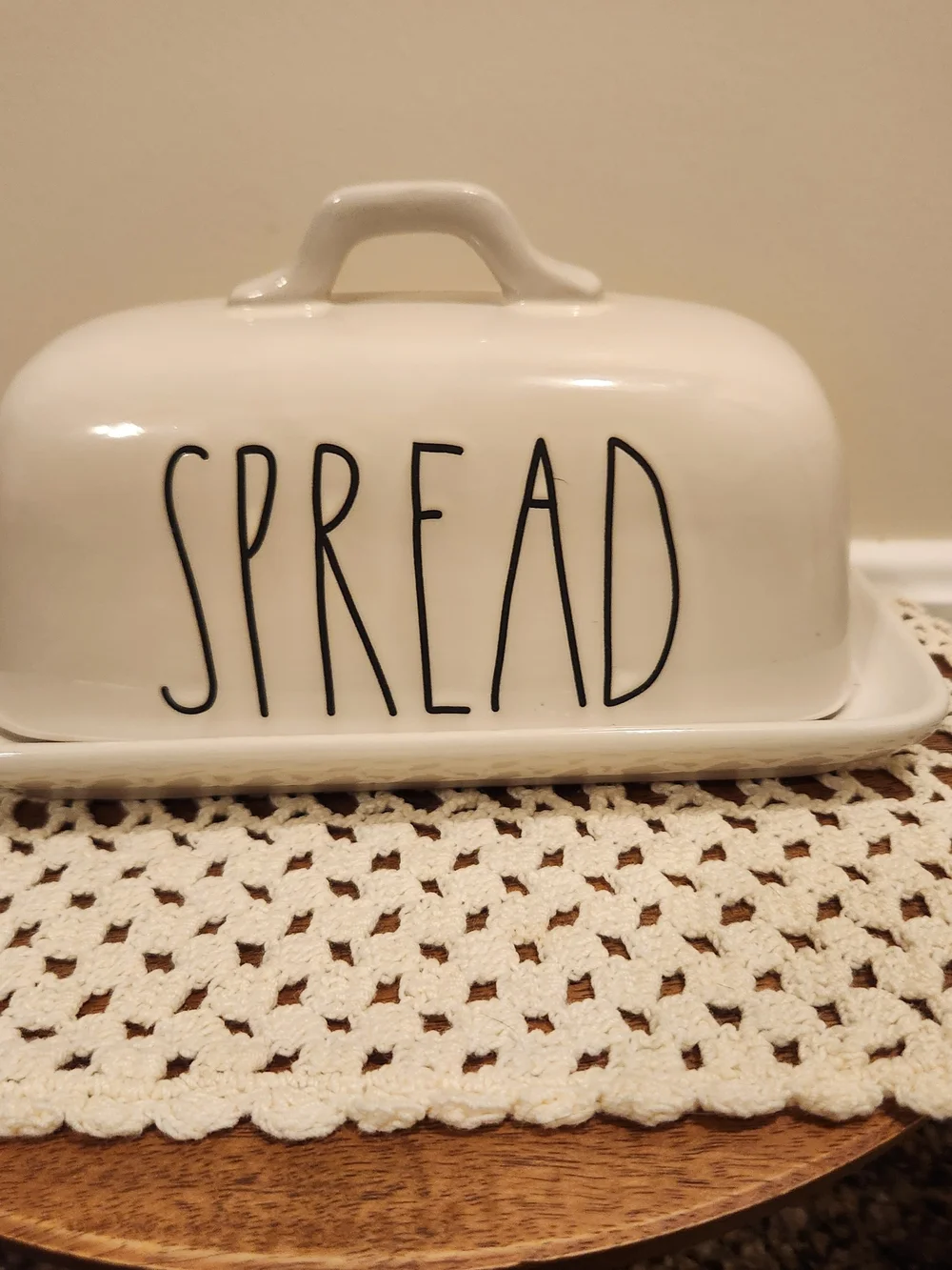 Rae Dunn Artisan Collection Ceramic 'SPREAD' Butter Dish From Magenta